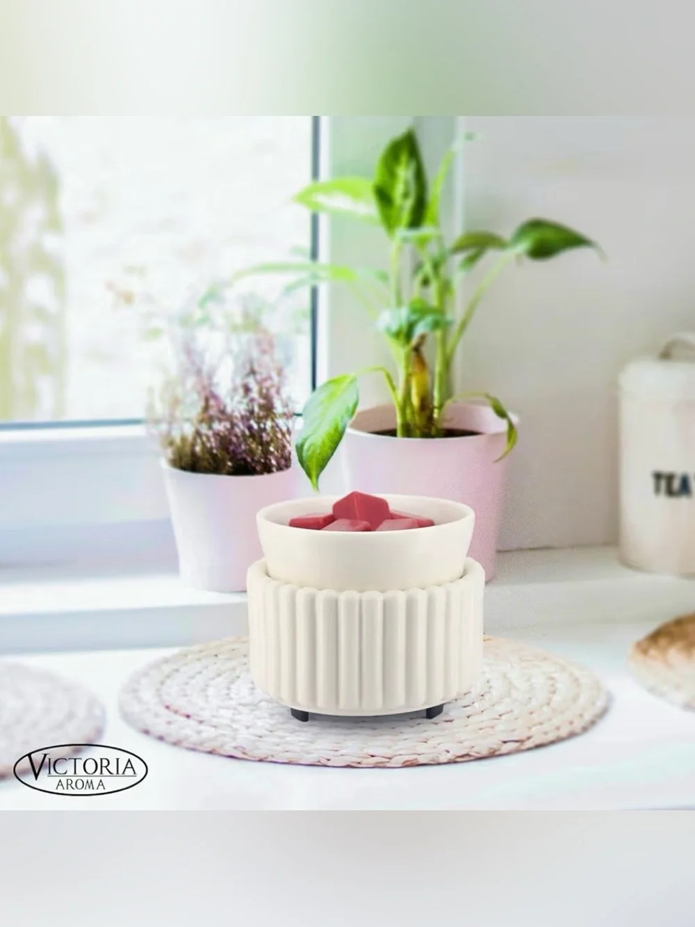 Victoria Aroma 3-in-1 Ceramic Wax Melt & Candle Warmer – White